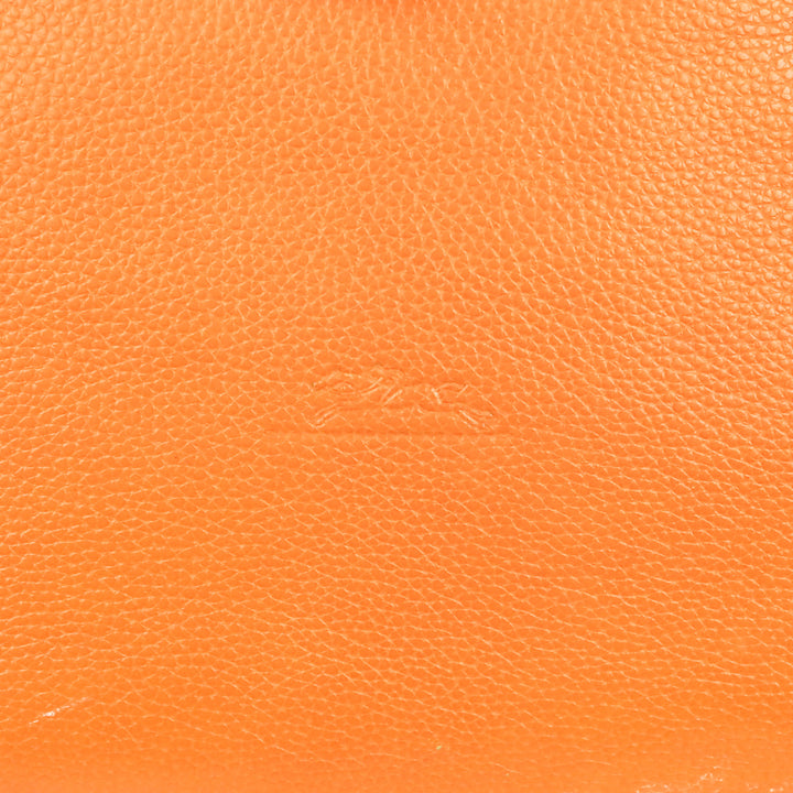 Longchamp Two-Tone Orange Leather Tote Bag