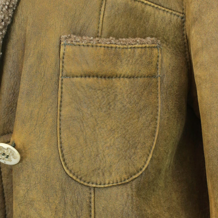 Loringhoven Tan Suede Shearling-Lined Double-Breasted Coat