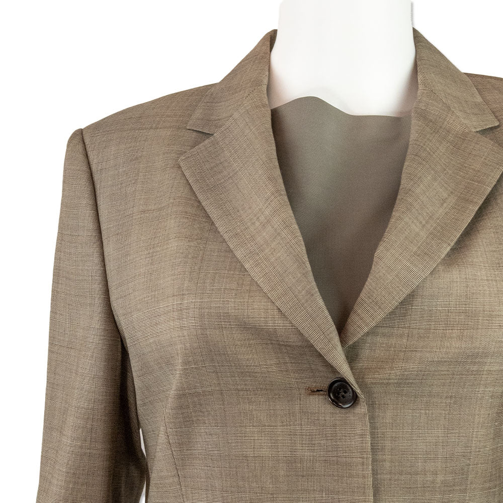 Loro Piana Brown Plaid Wool Blazer