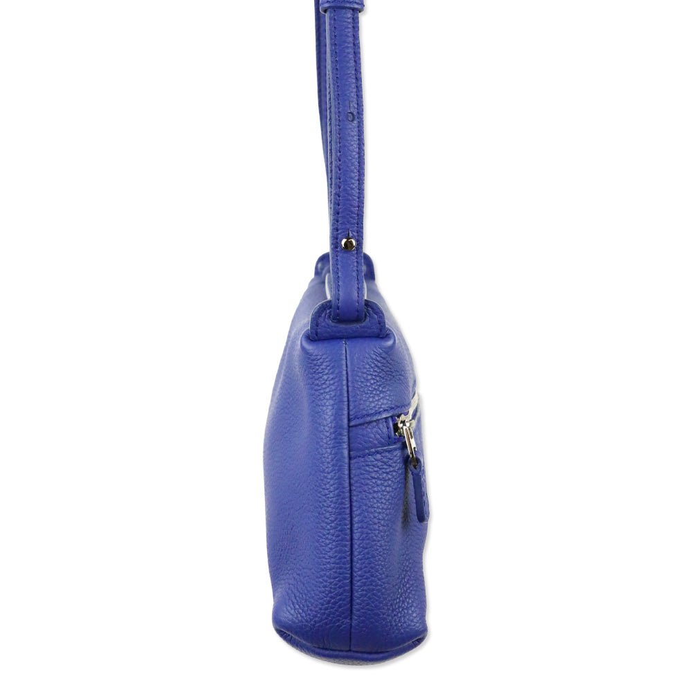 Loro Piana Cobalt Grained Leather Extra Pocket Crossbody Bag