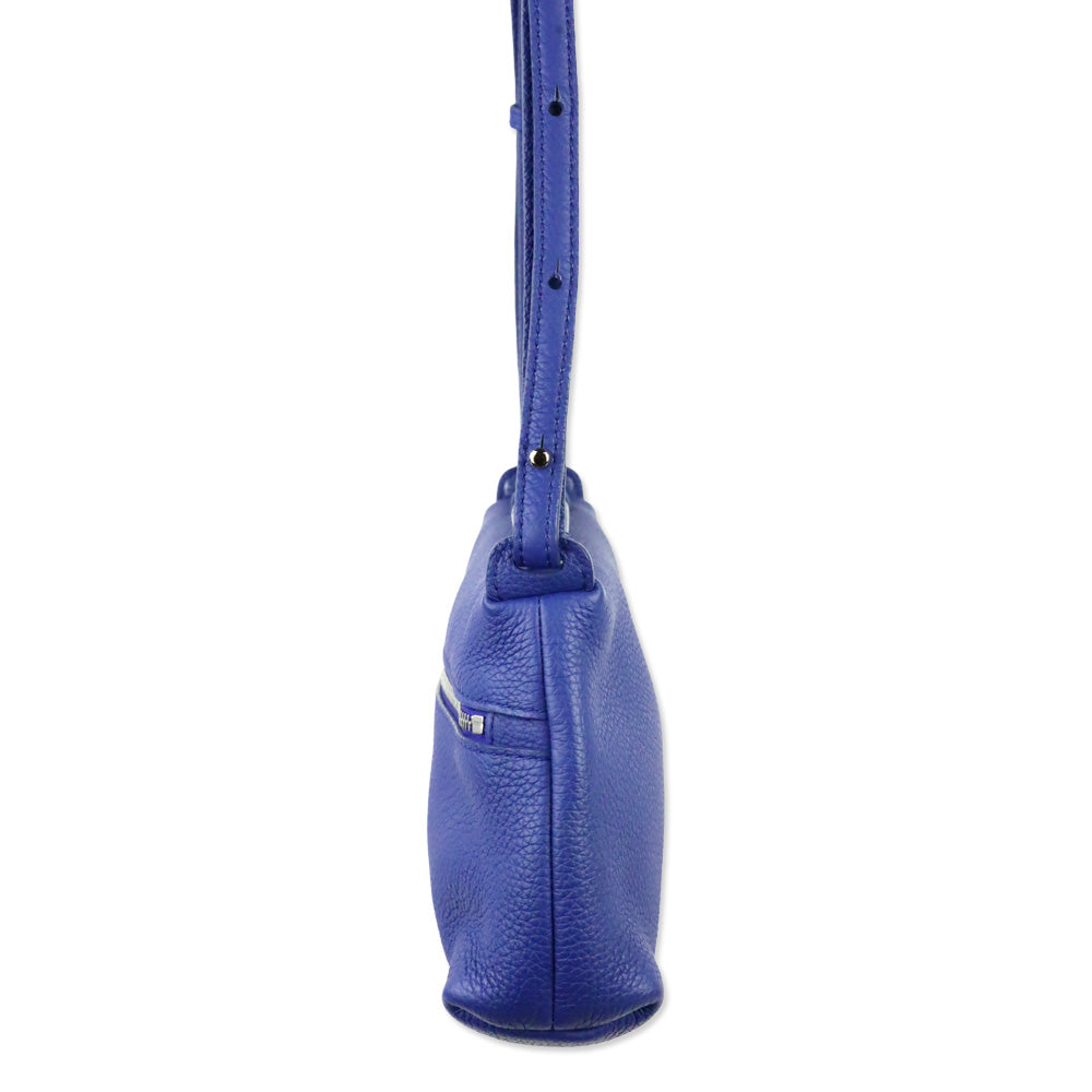 Loro Piana Cobalt Grained Leather Extra Pocket Crossbody Bag
