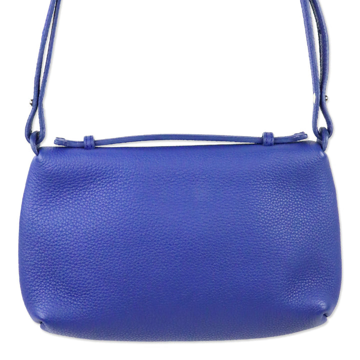 Loro Piana Cobalt Grained Leather Extra Pocket Crossbody Bag