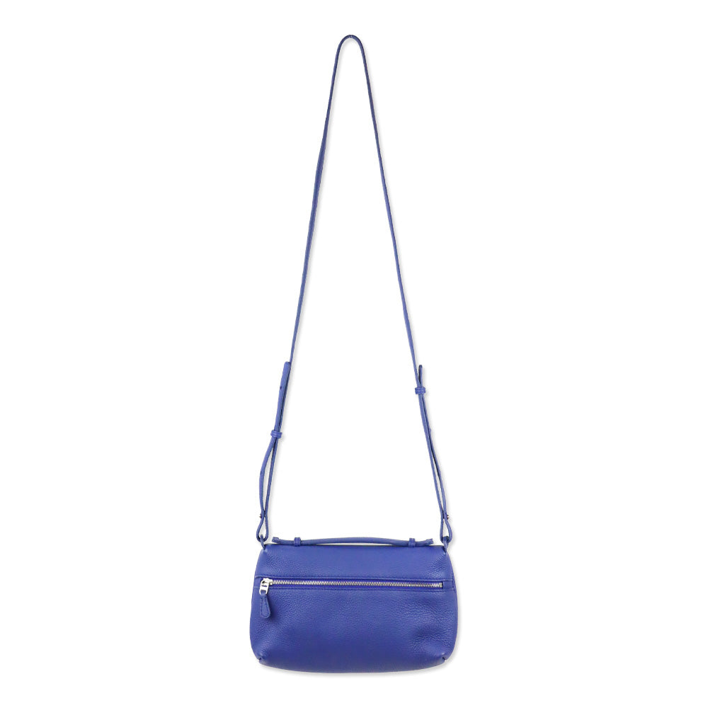 Loro Piana Cobalt Grained Leather Extra Pocket Crossbody Bag