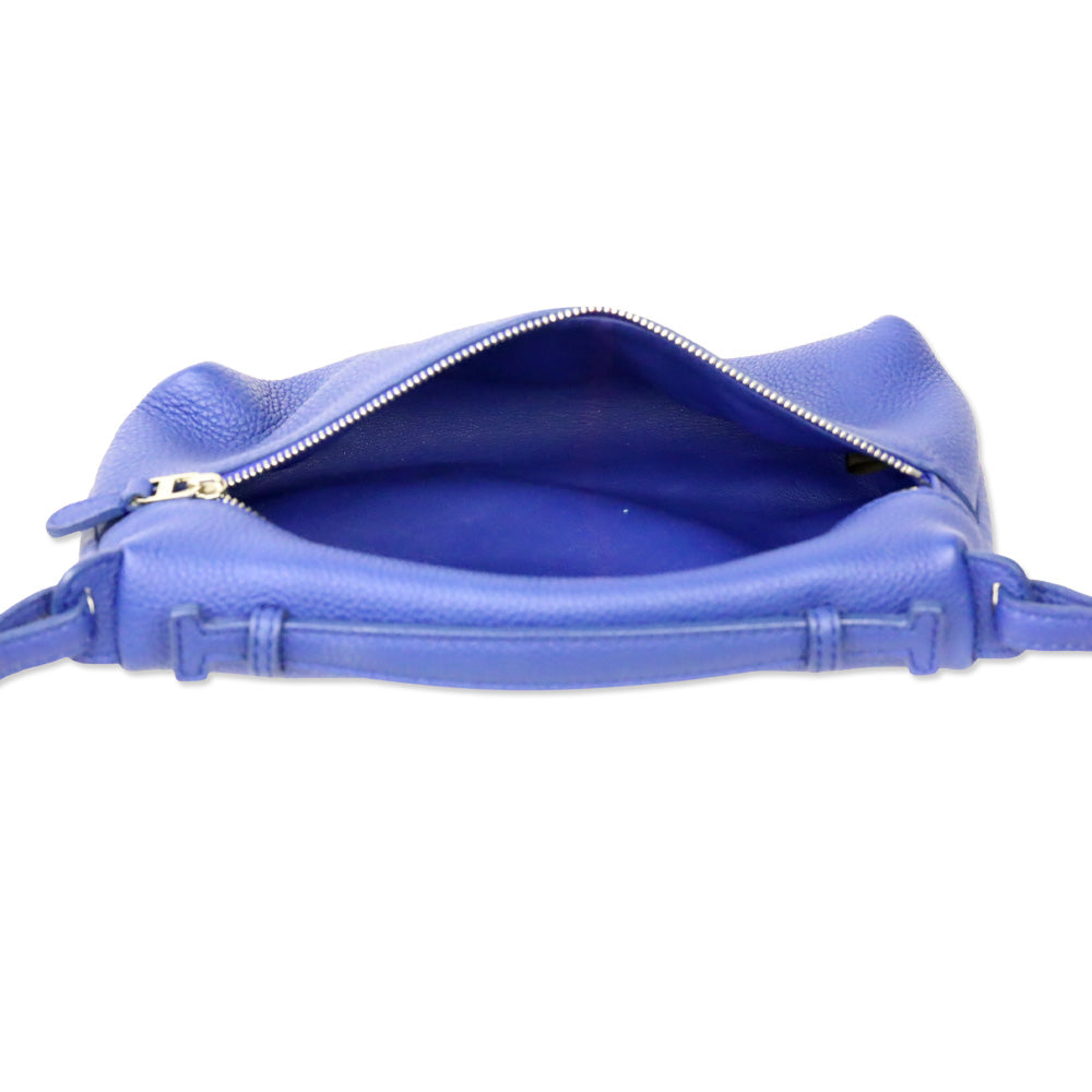 Loro Piana Cobalt Grained Leather Extra Pocket Crossbody Bag