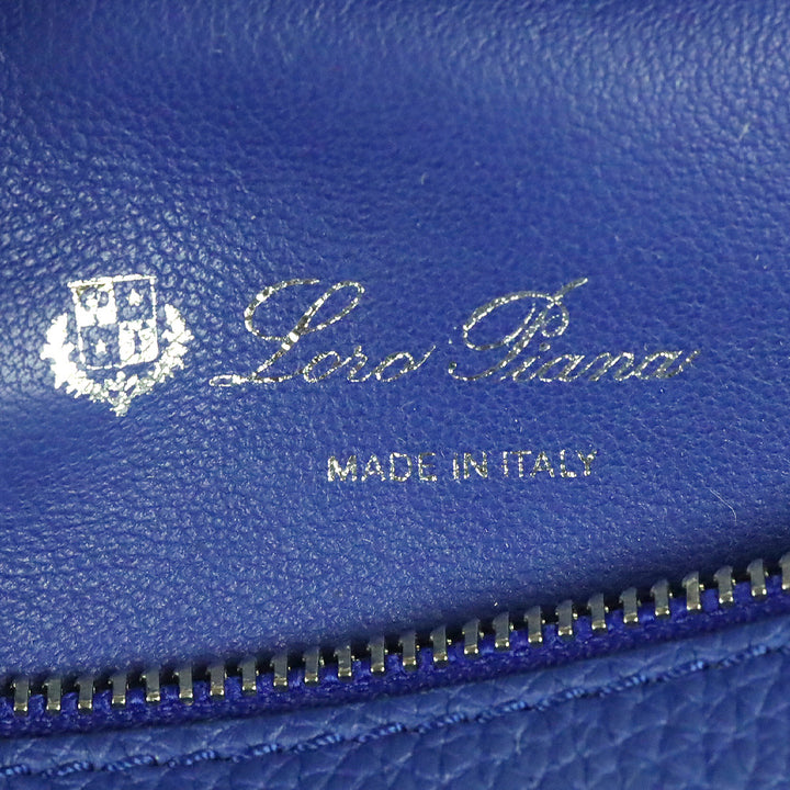 Loro Piana Cobalt Grained Leather Extra Pocket Crossbody Bag