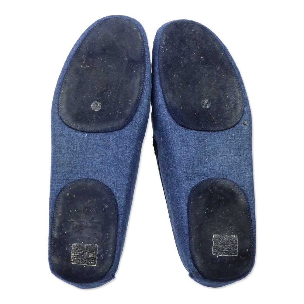 Loro Piana Federal Blue Tweed Silk and Cashmere Maurice Summer Slipper