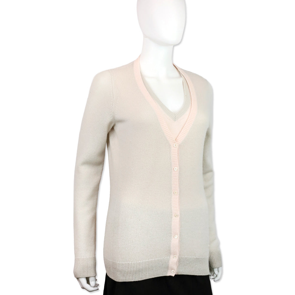 Loro Piana Grey Cashmere Knit Cardigan