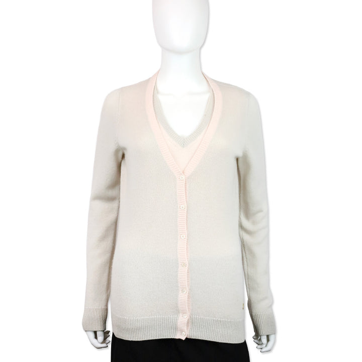 Loro Piana Grey Cashmere Knit Cardigan