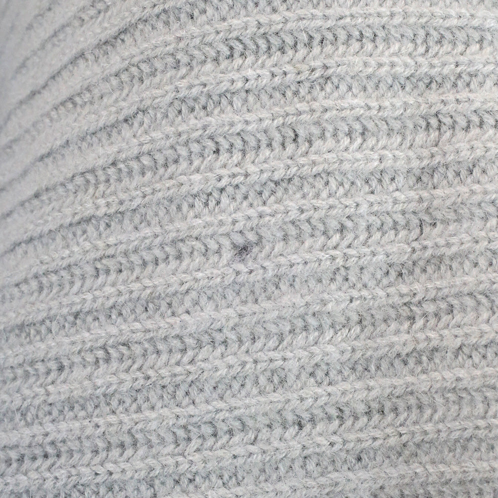 Loro Piana Grey Cashmere Ribbed Knit Cropped Sweater