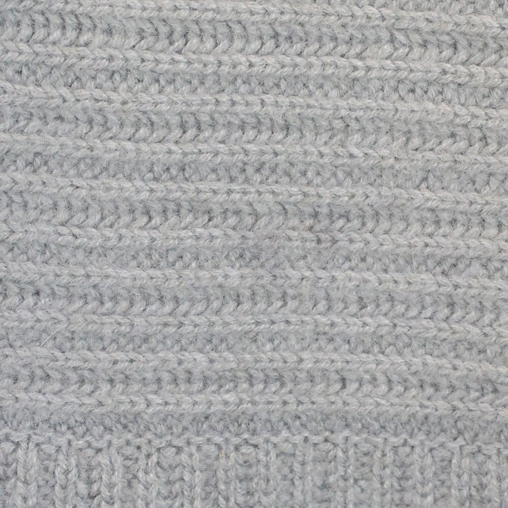 Loro Piana Grey Cashmere Ribbed Knit Cropped Sweater