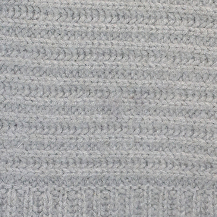Loro Piana Grey Cashmere Ribbed Knit Cropped Sweater
