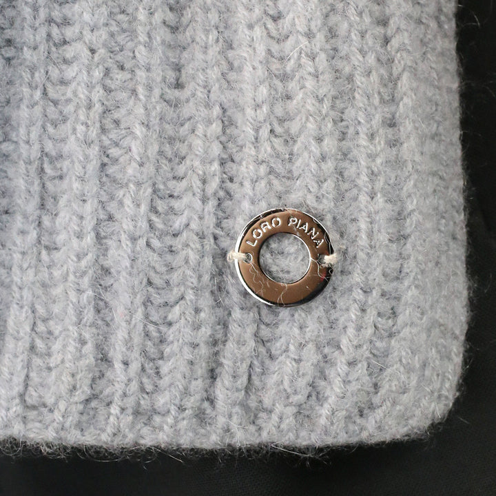 Loro Piana Grey Cashmere Ribbed Knit Cropped Sweater
