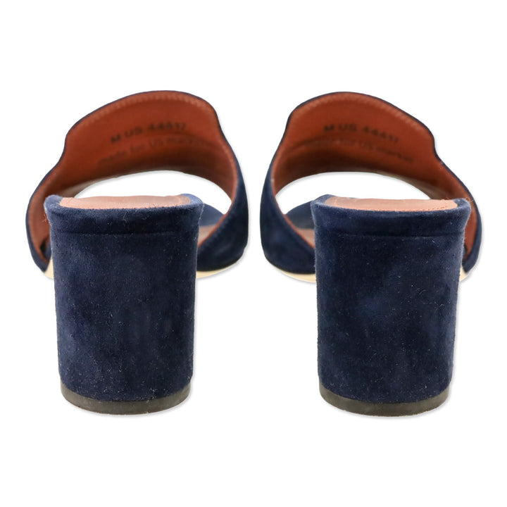 Loro Piana Navy Blue Suede Goatskin Summer Charms Sandal