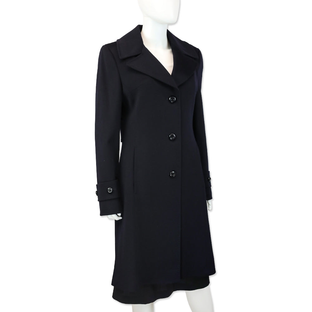Loro Piana Navy Wool Coat
