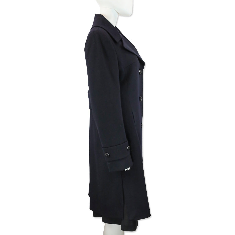 Loro Piana Navy Wool Coat