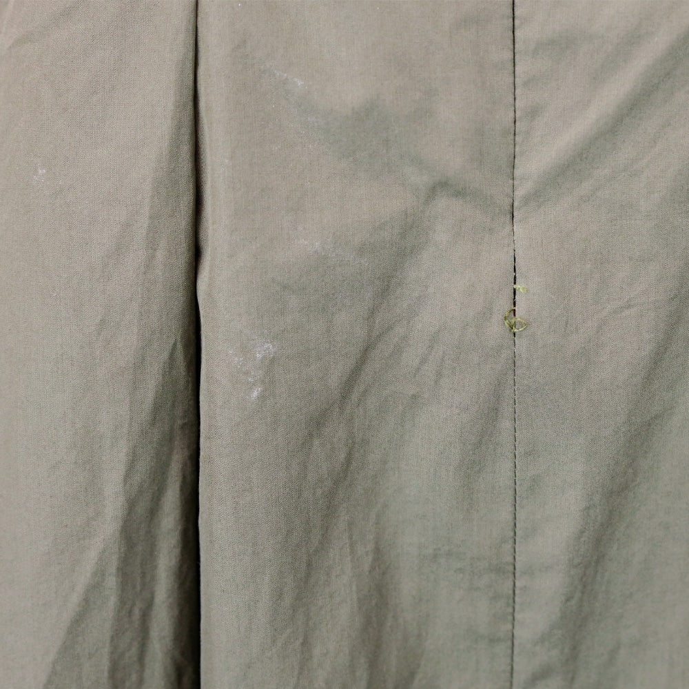 Loro Piana Olive Green Cotton Pleated Midi Skirt