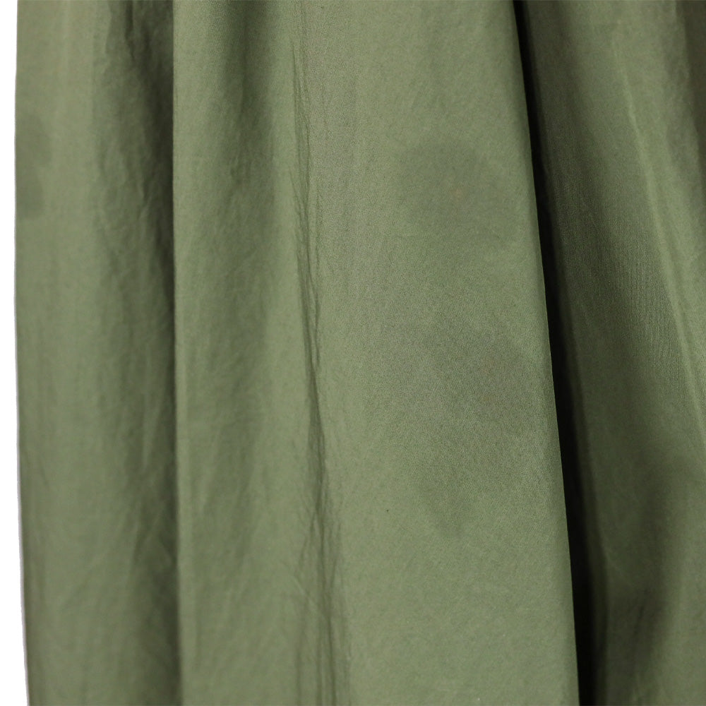 Loro Piana Olive Green Cotton Pleated Midi Skirt