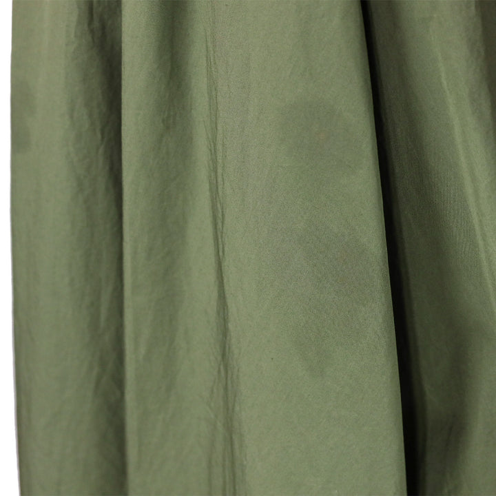 Loro Piana Olive Green Cotton Pleated Midi Skirt