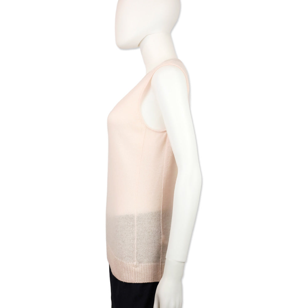 Loro Piana Pink Cashmere V-Neck Sweater Vest