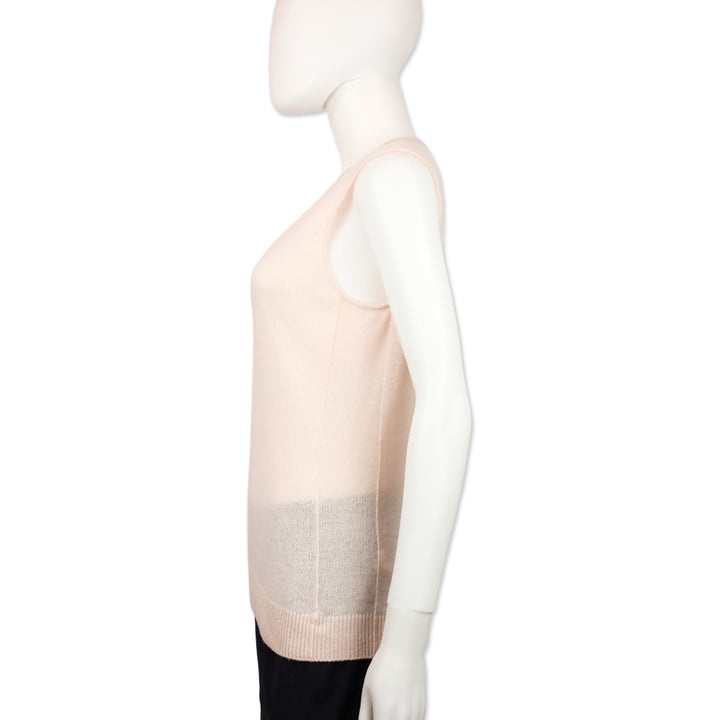 Loro Piana Pink Cashmere V-Neck Sweater Vest