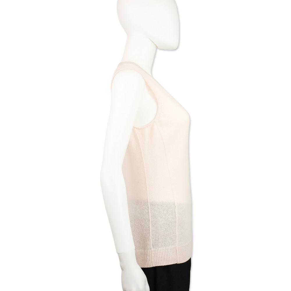 Loro Piana Pink Cashmere V-Neck Sweater Vest