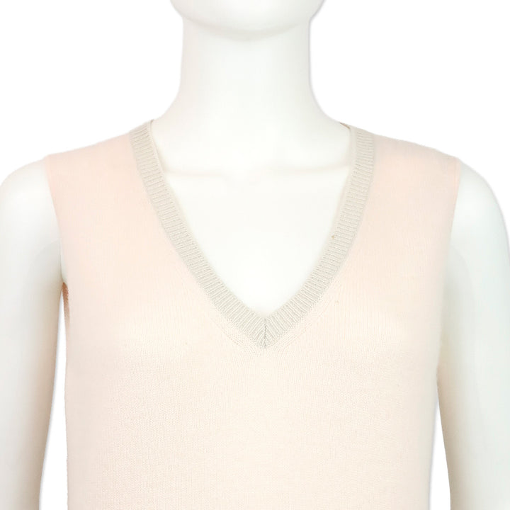 Loro Piana Pink Cashmere V-Neck Sweater Vest