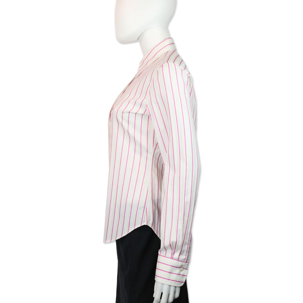 Loro Piana Pink/White Striped Button Up Shirt