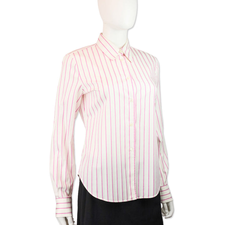 Loro Piana Pink/White Striped Button Up Shirt