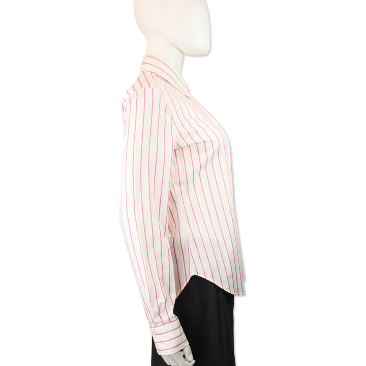Loro Piana Pink/White Striped Button Up Shirt
