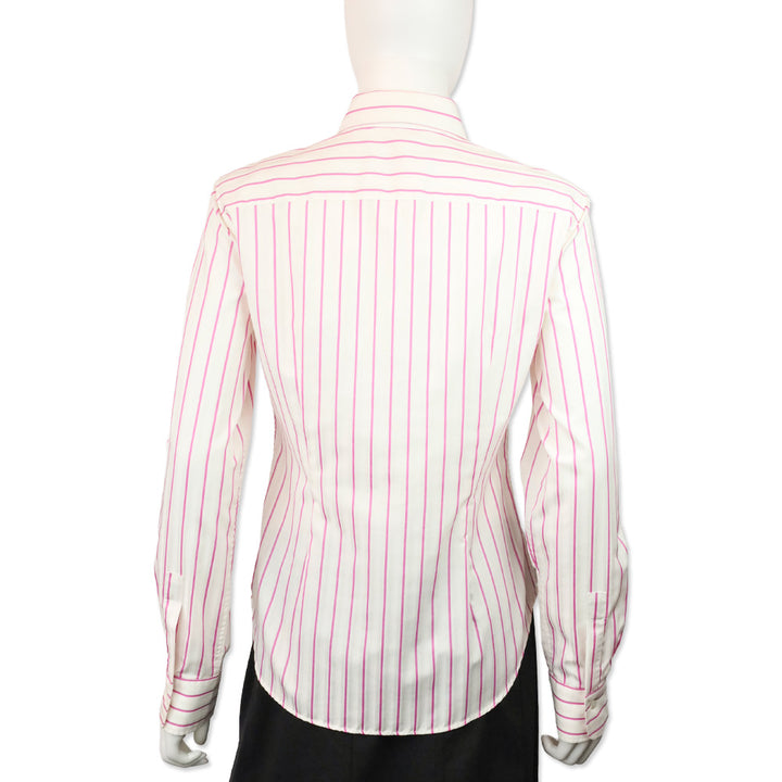 Loro Piana Pink/White Striped Button Up Shirt