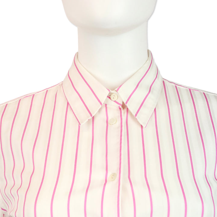 Loro Piana Pink/White Striped Button Up Shirt