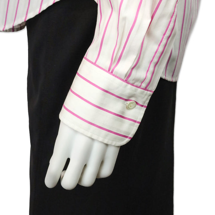Loro Piana Pink/White Striped Button Up Shirt