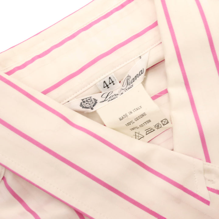 Loro Piana Pink/White Striped Button Up Shirt