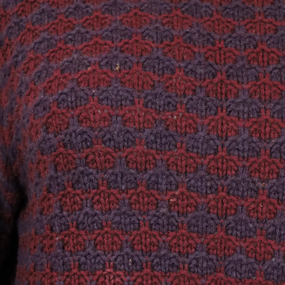 Loro Piana Purple/Maroon Cashmere Knit Turtleneck Sweater
