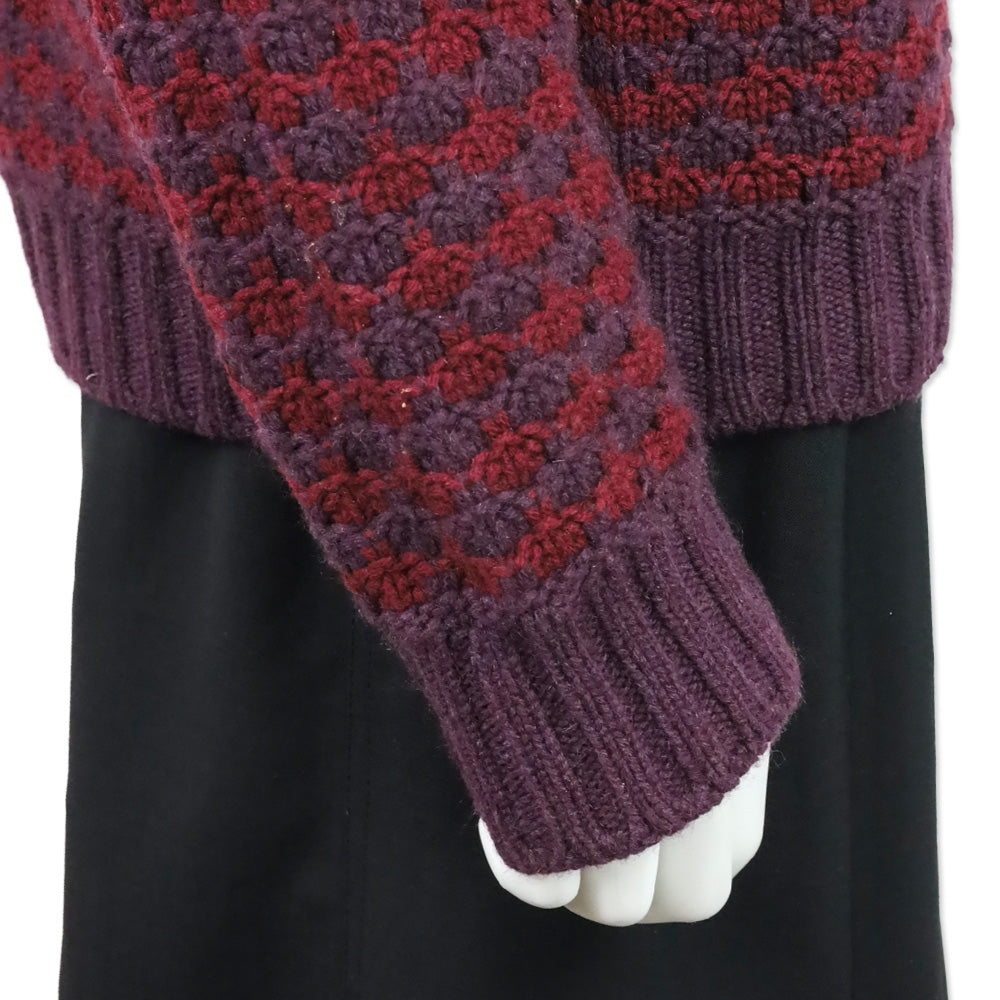 Loro Piana Purple/Maroon Cashmere Knit Turtleneck Sweater