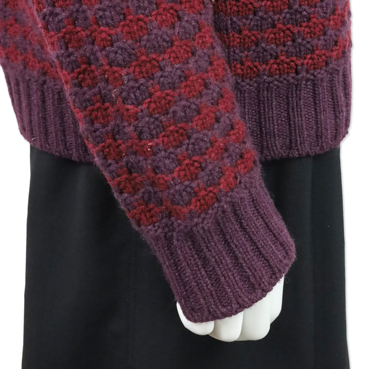 Loro Piana Purple/Maroon Cashmere Knit Turtleneck Sweater