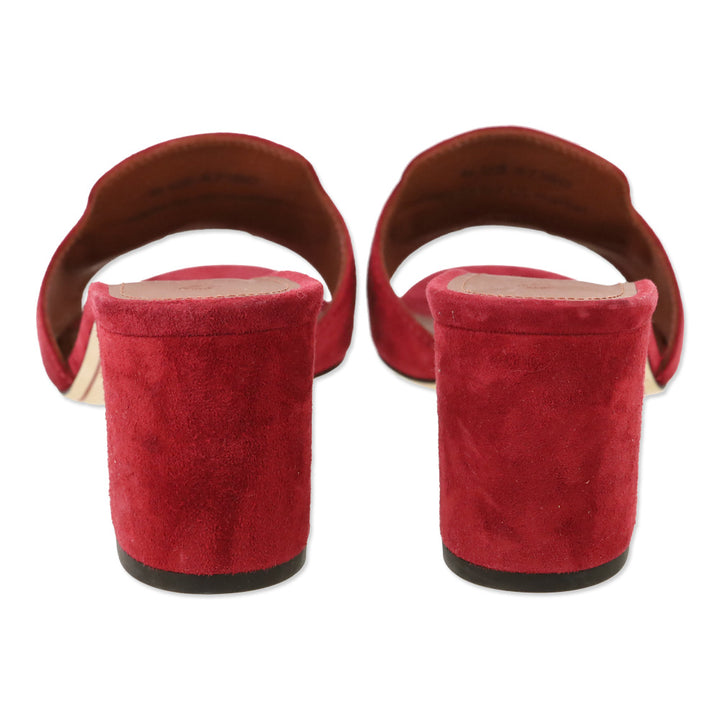 Loro Piana Red Suede Goatskin Summer Charms Sandal