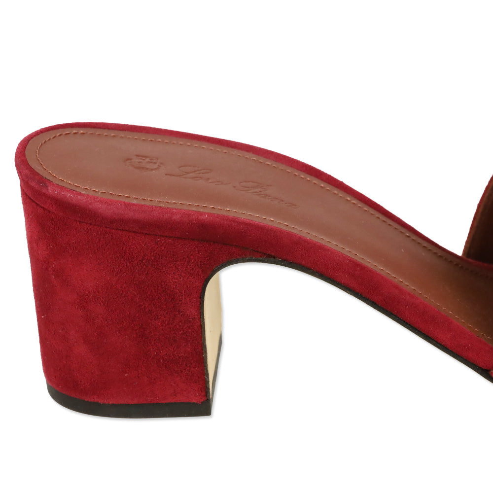 Loro Piana Red Suede Goatskin Summer Charms Sandal