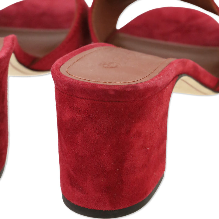 Loro Piana Red Suede Goatskin Summer Charms Sandal