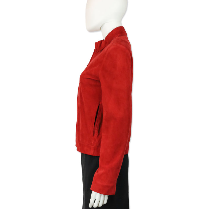 Loro Piana Red Suede Zip Jacket
