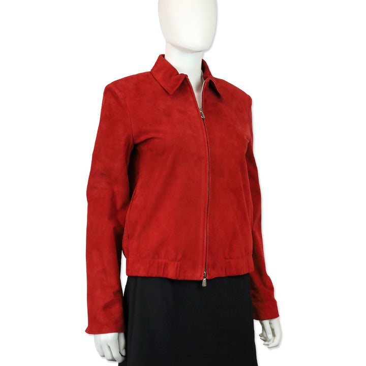 Loro Piana Red Suede Zip Jacket