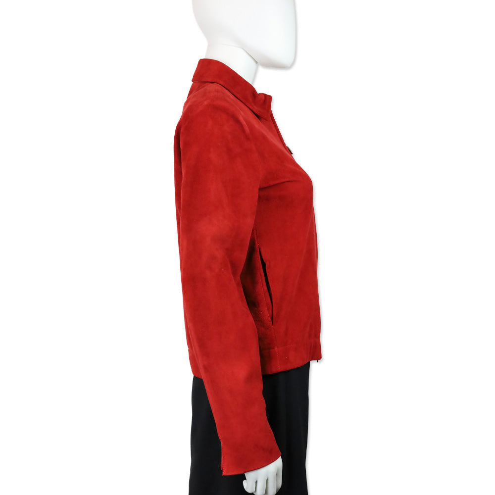 Loro Piana Red Suede Zip Jacket