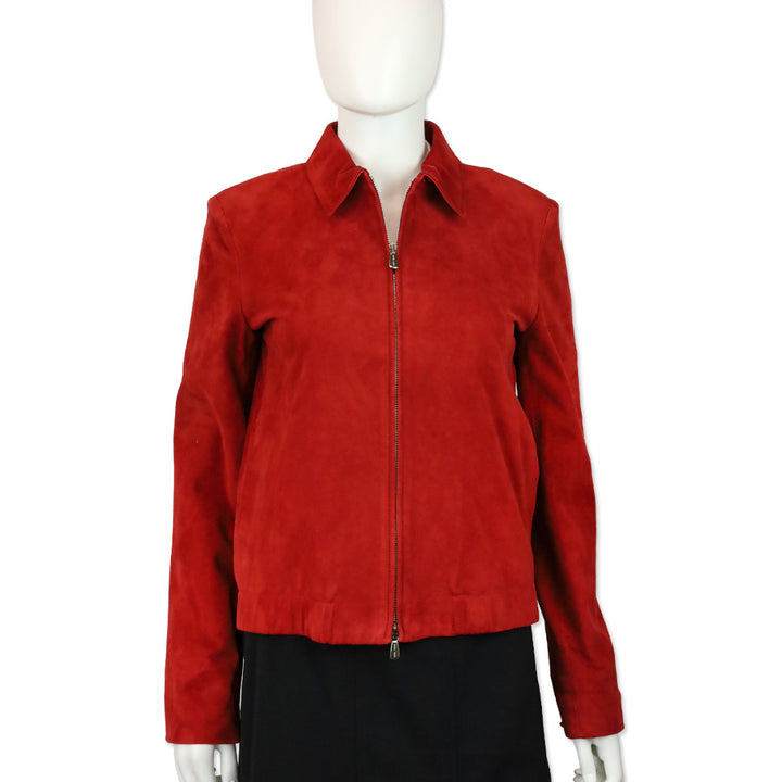 Loro Piana Red Suede Zip Jacket