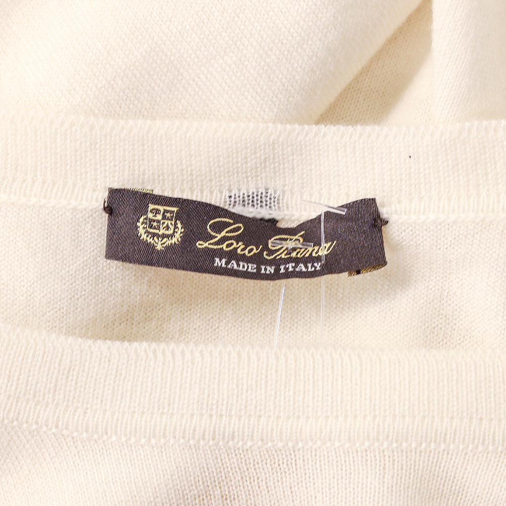 Loro Piana White Cashmere Knit Sweater