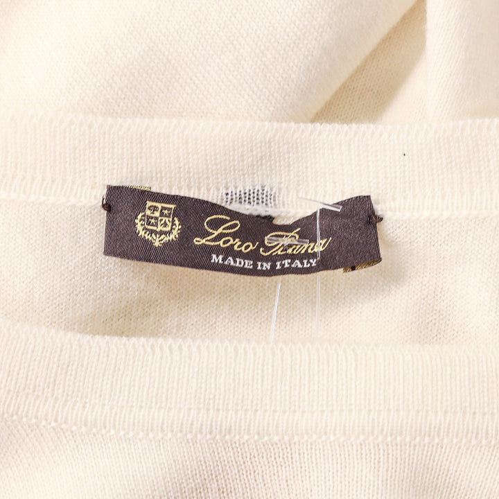 Loro Piana White Cashmere Knit Sweater