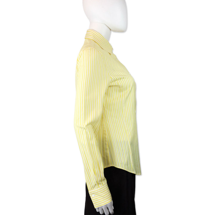 Loro Piana Yellow/White Striped Button Up Shirt