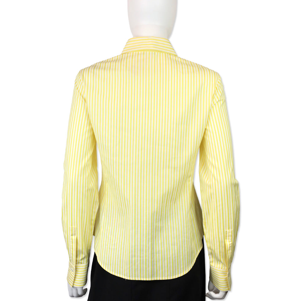Loro Piana Yellow/White Striped Button Up Shirt