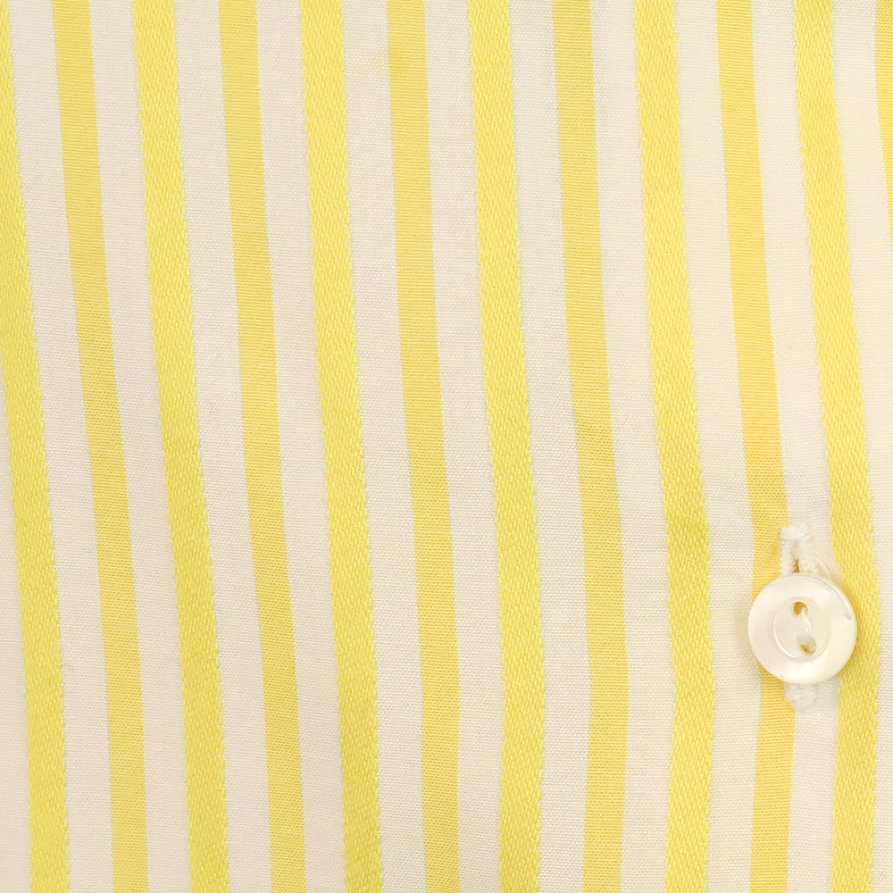Loro Piana Yellow/White Striped Button Up Shirt