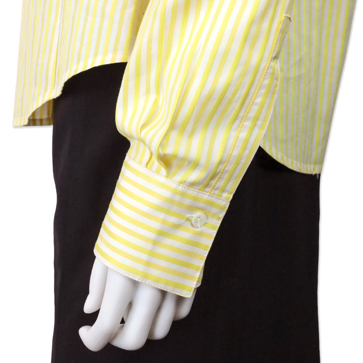 Loro Piana Yellow/White Striped Button Up Shirt