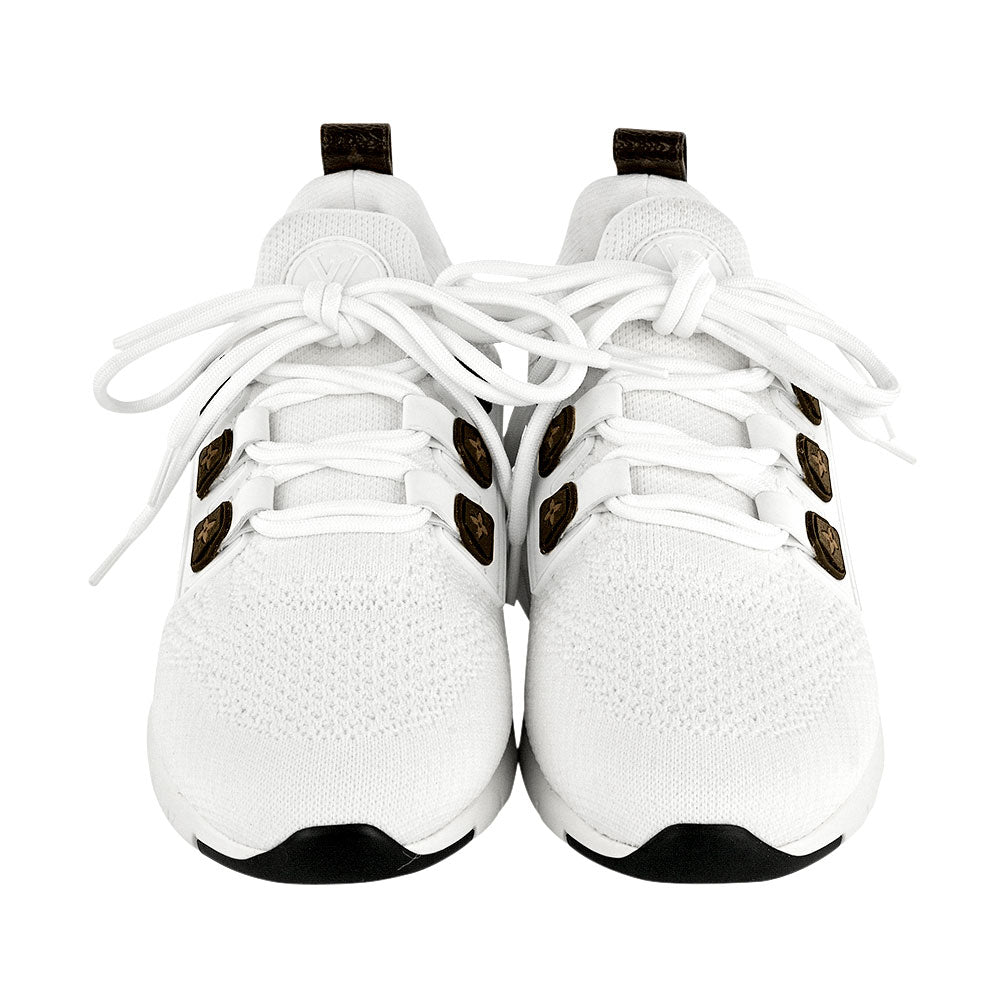 Louis Vuitton White Glitter Monogram Sneakers